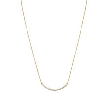 Load image into Gallery viewer, Curved CZ Bar Necklace - Gold