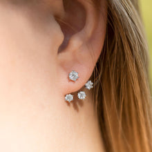 Load image into Gallery viewer, Val & Tina Siabella™ CZ Front Back Earrings - Silver