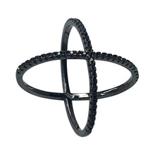 Load image into Gallery viewer, Noir Criss Cross &quot;X&quot; Ring