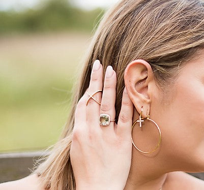 Prasiolite ring discount rose gold