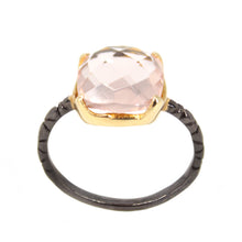 Load image into Gallery viewer, Noir Rose Quartz Ring