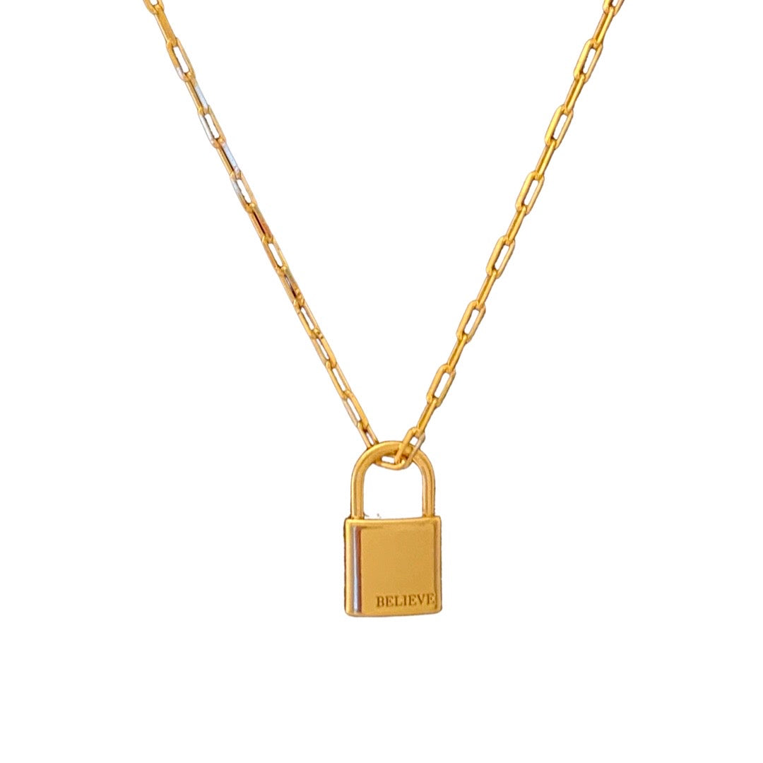 Believe Lock Charm Necklace – Val & Tina Siabella