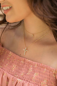 Mini Cross Choker Necklace - Gold