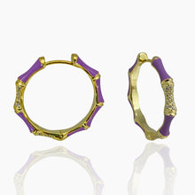 Load image into Gallery viewer, Camila Hoop Earrings - Purple