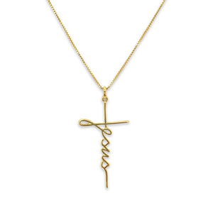 "Jesus" Cross Necklace
