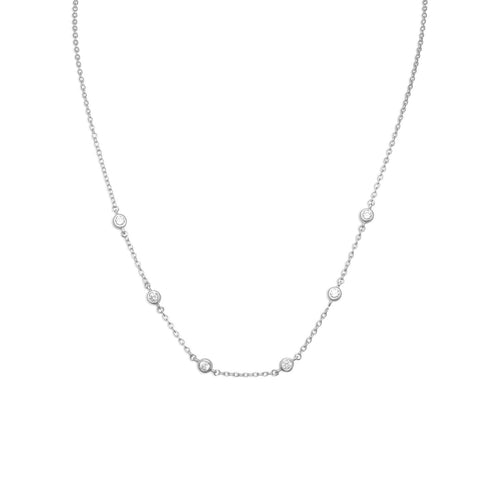 Six Bezel Set CZ Necklace