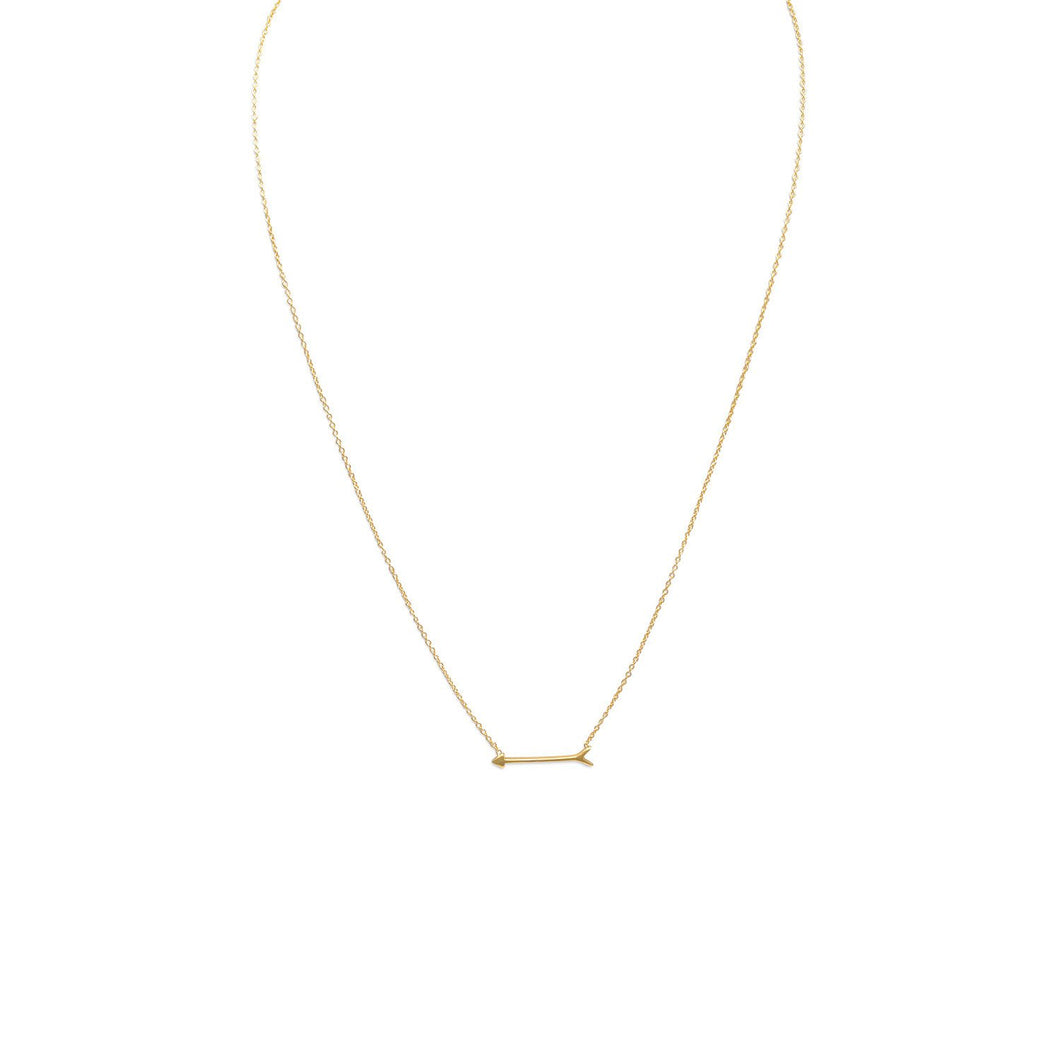 Tiny Arrow Design Necklace - Gold