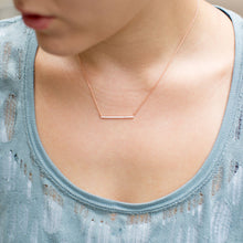 Load image into Gallery viewer, CZ Bar Necklace - Rose Gold