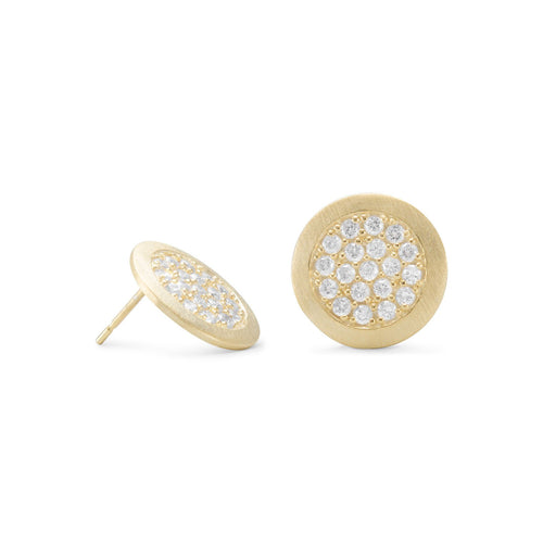 Pave CZ Post Earrings