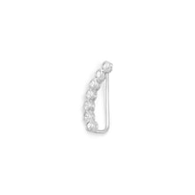 Load image into Gallery viewer, Bezel CZ Ear Climbers - Silver