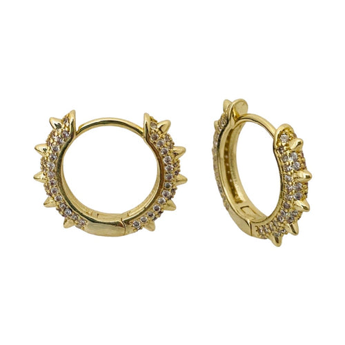 Tory Studded Hoops - Gold