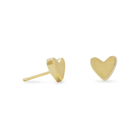 Heart Stud Earrings - Gold