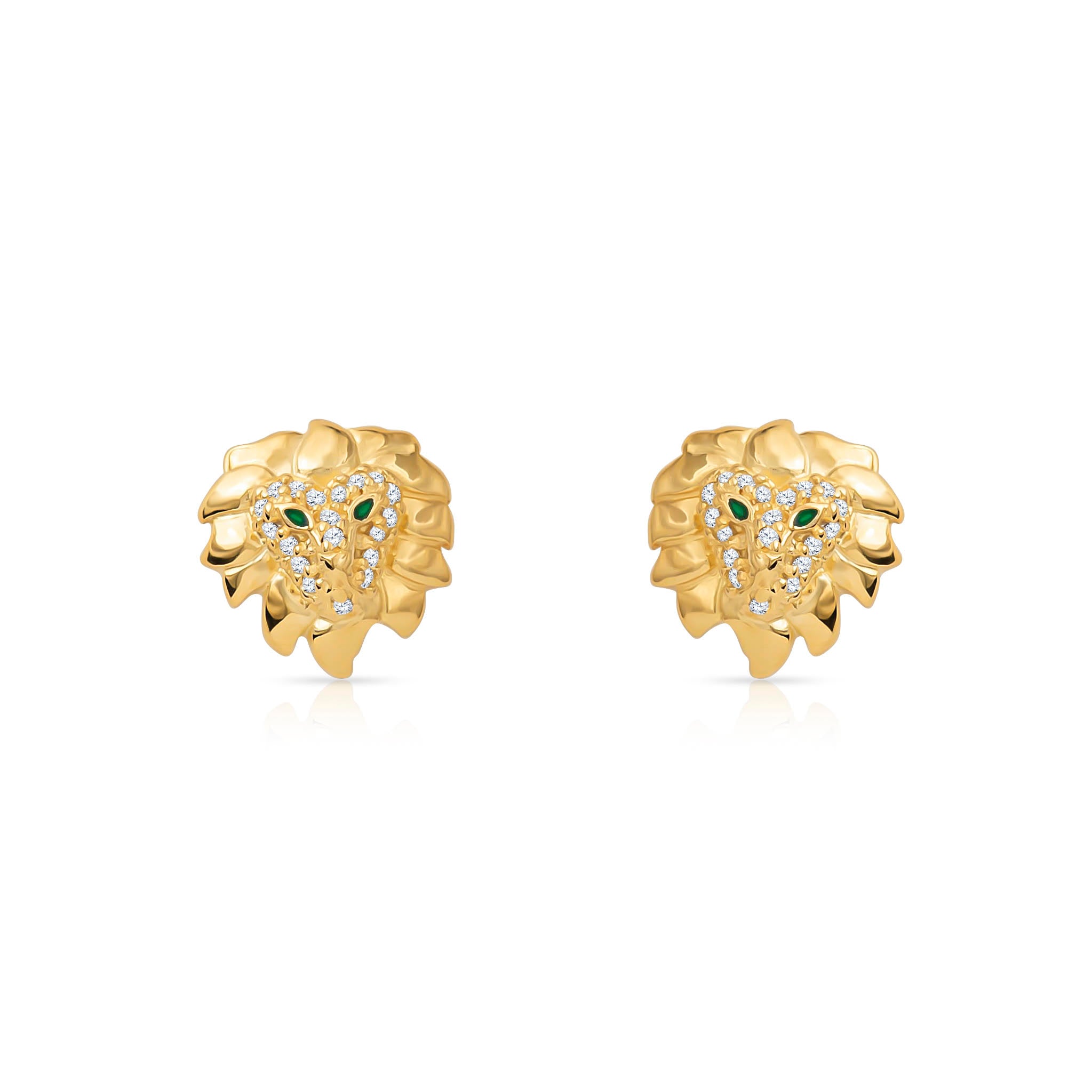 Gold lion sale head earrings