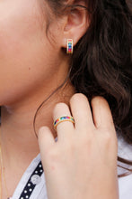 Load image into Gallery viewer, Rainbow Huggie Earrings - Silver