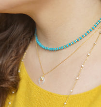 Load image into Gallery viewer, Turquoise &amp; Gold Choker