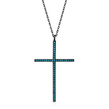 Load image into Gallery viewer, Turquoise Cross Black Silver