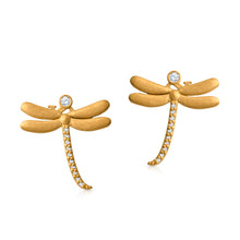 Load image into Gallery viewer, Dragonfly Post Earrings Gold
