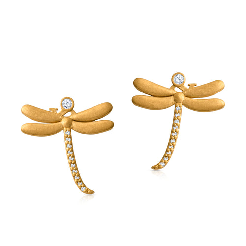 Dragonfly Post Earrings Gold